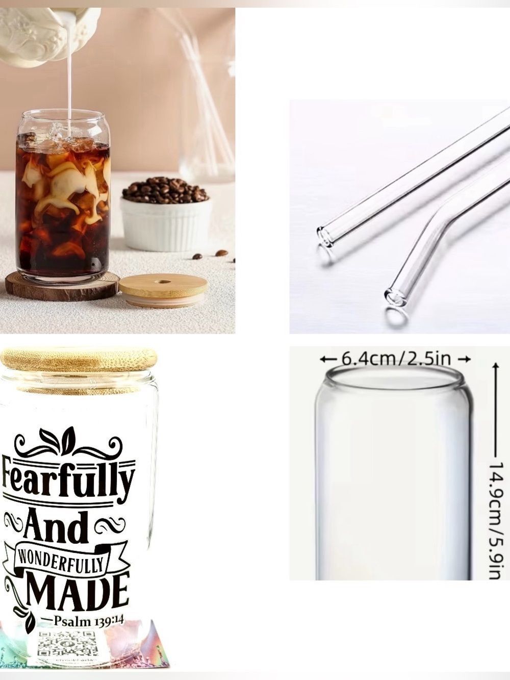 NWT FEARFULLY AND WONDERFULLY MADE…GLASS DRINK CONTAINER OTHER LISTINGS AVAIL